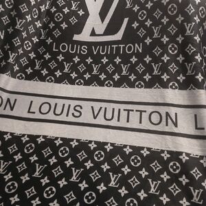 Louis Vuitton Monogram Black and White Blanket.